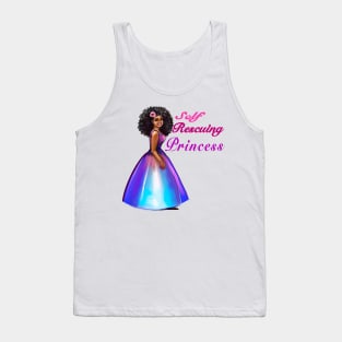 Self rescuing afro princess ! beautiful  black girls with Afro hair, brown skin. The best Gifts for black women 2022 Tank Top